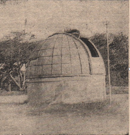 During the 2nd WW, in mid 1940s, the British have taken over the observatory and fixed an aircraft destroying canon inside the dome to shoot down Japanese planes
